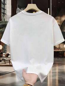 Men's Short-Sleeved, Crew-Neck T-Shirt. Casual Style With Modern And Comfortable Prints. For Men And Women, Couple Style, Short-Sleeved T-Shirt With  Print. - 白色 2 - 查看 2