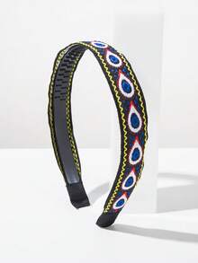 1pc European And American Fashion Personalized Devil Eye Headband With Teeth, Korean Hair Accessory, Exquisite Decoration Suitable For Women To Wear Daily Or To Parties Hairband - FG957 White and Blue - View 4
