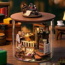Mini Kit de casa de muñecas DIY de madera para hacer y montar modelos de habitación, juguetes, decoraciones para el hogar y el dormitorio con muebles, casa de muñecas - B-068 - Ver 5