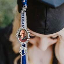 Personalized Graduation Tassel Photo Pendant With Angel Wings, Graduation Gift, Customized Graduation Memorial Photo Pendant, Angel Wings Tassel Hanging On Graduation Cap, Personalized Graduation Souvenir, Colorful, Cute, Funny, Fashionable - C-graduation Cap Photo Pendant - View 2