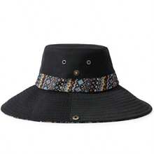 Fashionable Wide Brim Bucket Hat, National Wind Sun Protection Hat For Women, Versatile Summer Sunhat - A - View 5