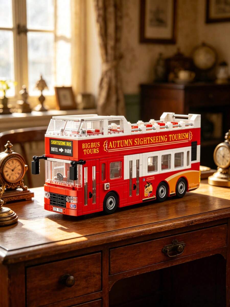 Brinquedo de Construção Modular de Luxo, Conjunto de Blocos de Construção de Modelo de Ônibus para Adultos 18+, Este Modelo de Carro Combina Design Modular de Luxo com Brincadeira Terapêutica, Apresentando um Efeito Impressionante de Decoração de Quarto, Perfeito para Relaxamento Individual ou Interação a Dois, Um Presente Personalizado e Atencioso que Integra Decoração, Brincadeira e Alívio do Estresse, Satisfatório de Completar - Várias cores - Visão 1
