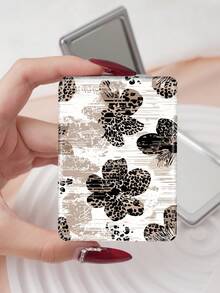1pc Millennium YK Style Leopard Print Series Portable Folding Ultra-Thin Convenient High-Quality Stainless Steel Plated Bright Silver Nano Electroplated Frame Delicate Details Suitable For Multiple Occasions For All - Multicolor - View 9