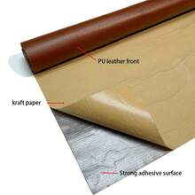 PIN 1 Roll Large Size Artificial Leather Repair Patch, Size 121*31cm, Suitable For Car Interior, Furniture And Sofa. This Self-Adhesive Faux Leather Patch Has Strong Adhesive Backing And Scratch-Resistant. - Lychee Pattern - View 3