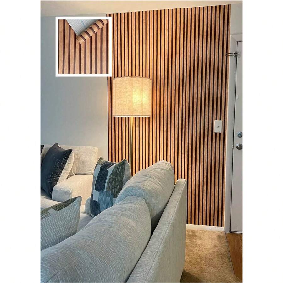 1 Rolle selbstklebende Vinyl-Tapete mit Holzmaserung, wasserfest mit geraden Linienmusterungen und Streifen, geeignet für Schlafzimmer, Wohnzimmer, Decke, TV-Hintergrundwand Dekoration, 45m*100/300/500cm