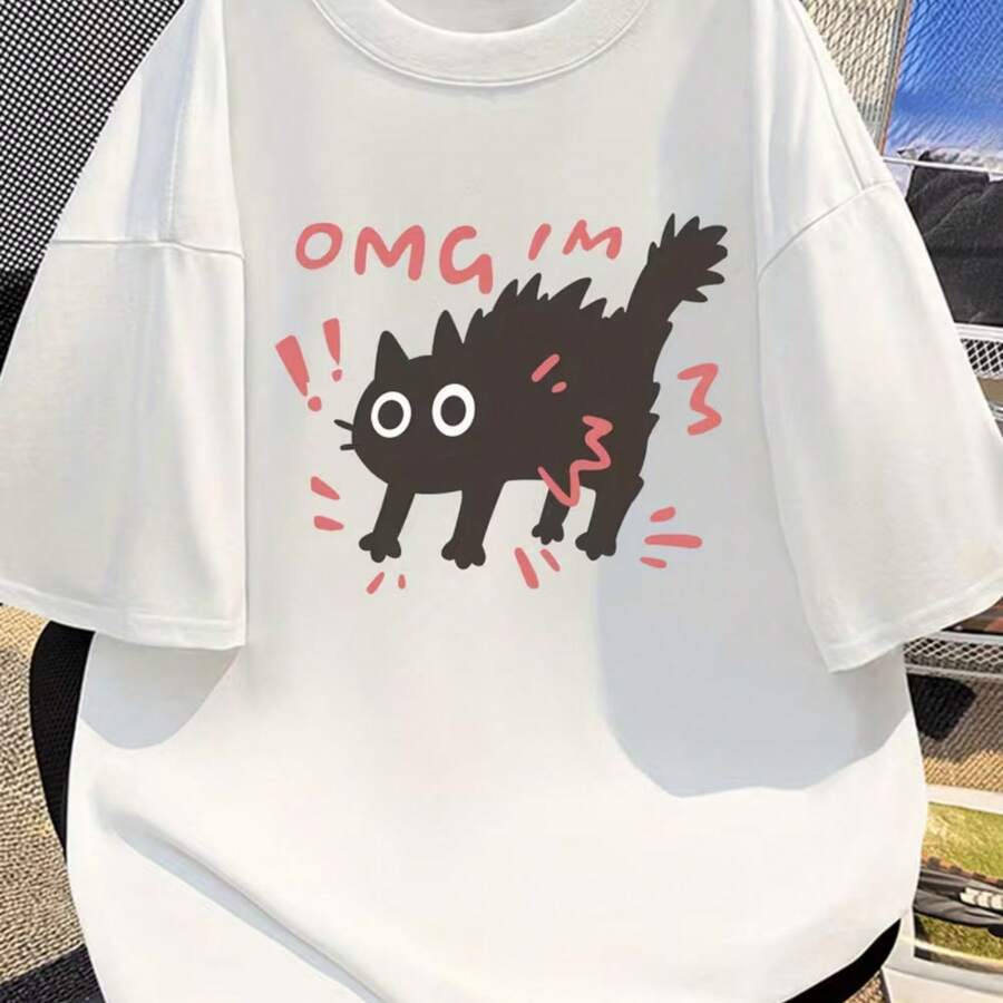 Printed T-Shirt For Men And Women - 白色 - 查看 1