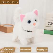 Nuevo juguete de peluche de gatito para caminar, gato interactivo eléctrico, Animal relleno, cola mullida, cabeza que mueve, gato, juguete para mascotas, regalo para niños - Gato Bantam Blanco - Ver 16