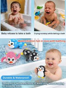 Bath Toy Cute Swimming Penguin Bath Toys For Toddlers Floating Wind Up Toys For Boy Girl New Born Baby Bathtub Toddler Toy Gift,Bath Toys,Toddler Toys,Beach Toys,Baby Bath Toys,Pool Toys,Baby Beach Essentials,Toys - Multicolor - View 3