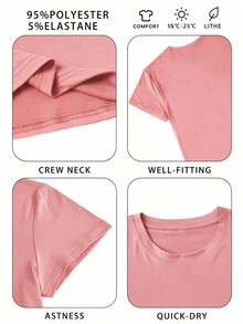 Women's Summer Short-Sleeve T-Shirt, Casual And Loose Fit, With An Australian Bondi Beach Print, Perfect For Everyday Wear And Street Style. Casual Summer Street Style Tops For Women, Cute Beach T-Shirts, Summer Tops For Women, Summer Going-Out Tops. - 西瓜粉 - 查看 4