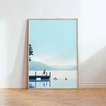 Póster Artístico impreso para pared de barco, playa, océano, en la piscina, verano nórdico, pintura en lienzo, imagen para sala de estar y decoración del hogar 3OMR - WO2196-1 - Ver 11