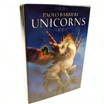 Unicorns Oracle Cards Deck By Paolo Barbieri,Tarot Cards For Divination, Fantasy Unicorn Themed Pocket Cards For Spiritual Reading & Manifestation