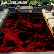 Area Rug Resembling Black And Red Marble Texture, Nordic American Style, Non-Slip, Machine Washable, Easy To Clean, Home Decor For Sofa And Coffee Table, Bedside Mat For Bedroom, Dining Table Mat, Kitchen Non-Slip Mat, Suitable For Camping, 2D Flat Flannel Material Area Rugs , Local Printed Decorative Rug Area, Polyester Carpet Party Daily Holiday Anniversary Party Valentine's Day Wedding Anniversary Easter Mother's Day Graduation Father's Day Birthdays Anniversaries Thanksgiving, Christmas, Halloween, New Year's Carpet, Home Decor, Living Room Carpet, Living Room Rugs, Bedroom Rugs, Outdoor Rug , Livingroom Large Rugs Bathroom Rugs, Home Decor Rugs, Home Stay Hotel, Washable Area Rugs Large Area Rug Soft Rug Accent Rug For Dining Room Doorway, Office, Living Room Bedroom Indoor Game Room Non-Slip Machine Washable Carpet Decorative Gift - 彩色 - 查看 3