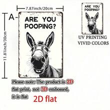 1/4件復古幽默動物金屬錫製裝飾牌，可愛驢子「Are You Pooping」幽默牆飾，適用居家、辦公室、浴室、洗手間、咖啡廳、農舍牆面裝飾，20x30cm UV印刷，居家裝飾入厝禮物 - 彩色 - 查看 16