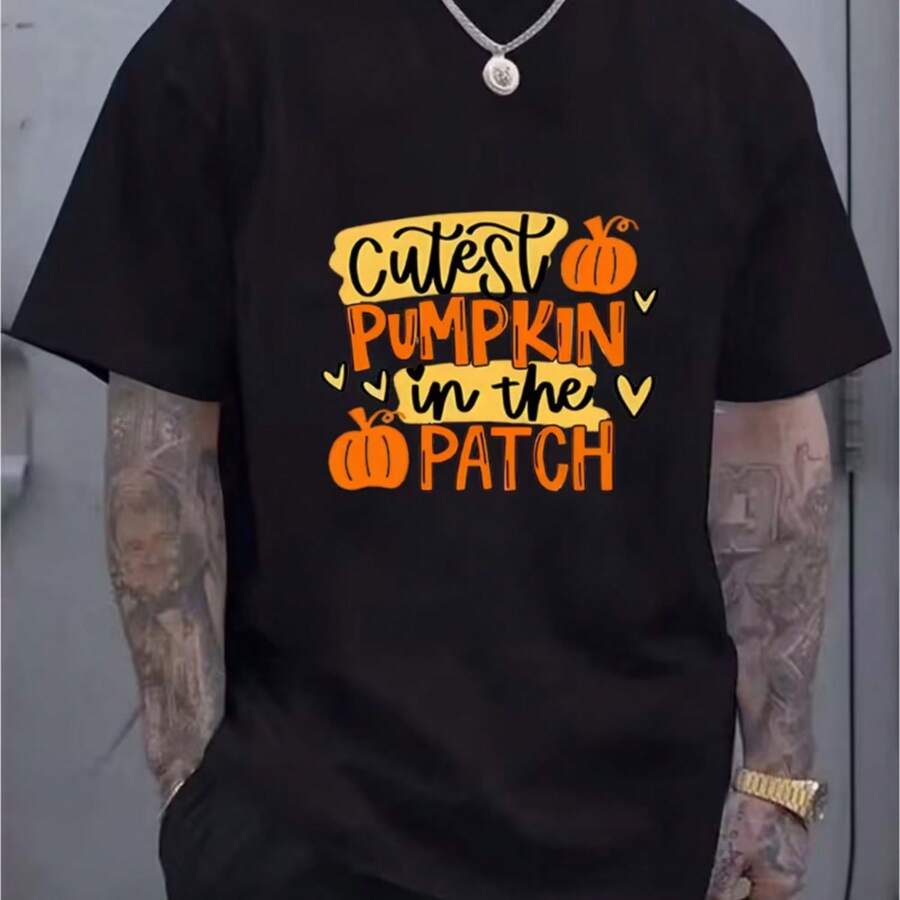 Printed T-Shirt For Men And Women - Black - View 1