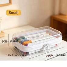3pcs Set Transparent Hard Shell Zipper Storage Boxes, Transparent Zipper Storage Bags, Double Layer Hard Plastic Zipper Bags, PET Material Travel Cosmetic Storage Bags, Portable Toy Organizer Storage Boxes - White - View 4