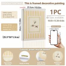 Tranh treo tường bằng vải canvas, tranh hình ong cổ điển có khung, tranh phong cách sọc vàng trung tính, phù hợp cho phòng khách, phòng ngủ, phòng trẻ em, nhà bếp và văn phòng, tuyệt vời cho trang trí nhà theo phong cách Boho, quà tặng tân gia, trang trí nhà cửa, trang trí phòng, trang trí ký túc xá, trang trí nhà bếp, phòng ăn, tranh mùa hè. - A - Xem 16