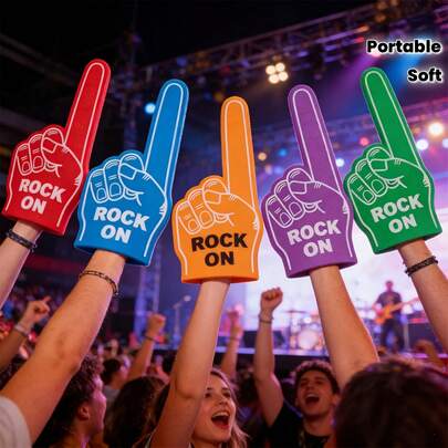 1pc Funny Giant Pointing Foam Finger, Soft EVA Foam Hand Cheer Prop, Novelty Oversized Number One Fan Accessory, Vibrant Stadium Concert Spirit Gear, Gift For Sports Fans, Eye-Catching Unisex Event Decoration, Game Day Gift For Friends And Football Lovers