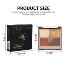Faiccia 4-Color Mini Eyeshadow Palette Matte & Shimmer Glitter Earth Tone High Pigment Long-Lasting Portable Daily Eye Makeup - Multicolor - View 11
