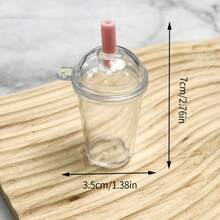 10pcs Mini Coffee Cup Keychain Set: Plastic Mini Coffee Cups With Lids, Suitable For Decorating Mini Houses And Making Ice Cream, Frappuccino Themed Furniture; Lids Can Be Opened - Multicolor - View 12