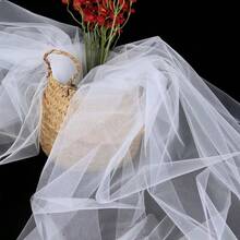 1pc 393 Inch White Sheer Voile Curtain Fabric, Long Solid Color Sheer Drape, Multipurpose Party Backdrop Fabric, Suitable For Wedding Arch, Home Decor, Birthday Wedding Party Room Backdrop, Ceremony Backdrop, Dining Table Decor Scarf, Tablecloth, Photography Prop Sheer, Solid Color Sheer, Christmas Decor, Christmas Room Decor, Etc. - White - View 9