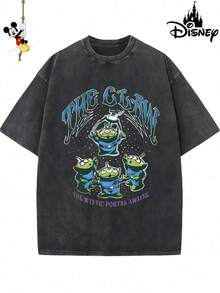 Disney Men's Toy Story Aliens "The Claw" Mystic Portal Vintage Washed T-Shirt - màu đen - Xem 1
