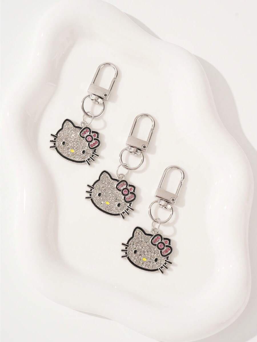 1/2/3件裝 鑲鑽 Hello Kitty 鑰匙圈吊飾,Hello Kitty 鑲鑽鑰匙圈,Kitty 鑰匙圈,Kitty 派對禮物,小 Kitty 鑰匙圈,HK 鑰匙圈,創意鑰匙圈,可愛錢包掛繩配件,包包裝飾吊飾,生日禮物,派對禮物,汽車配件,耳機殼配件,學校配件,最佳禮物,可愛哥德風,Y2K - 多色 - 查看 1
