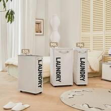 这款带轮子的可折叠洗衣篮采用600D牛津布面料，印有“LAUNDRY”字样。它配备可锁定轮子、可拆卸支撑杆和加固把手，防水设计，移动方便，不易变形。非常适合在浴室、卧室、洗衣房或宿舍存放脏衣服。 - 灰色 - 查看 4
