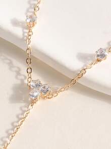 1pc Fashionable Rhinestone Decorated Adjustable Ring Bracelet Accessory, Suitable For Women, Girls To Wear On Summer Vacation, Dates, Parties - Gold - View 5