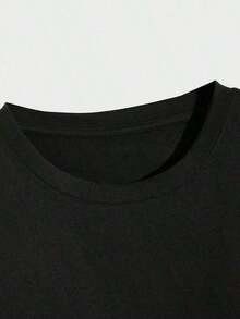 Men's Graphic Letter T-Shirt - Black - View 4