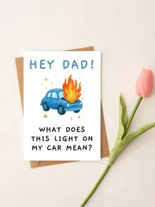 1 tấm thiệp sinh nhật hài hước dành cho bố "Bố ơi! Đèn này có nghĩa là gì vậy?" kèm phong bì, lời chúc mừng Ngày của Cha vui nhộn từ con gái, bên trong để trống. - Xem 7