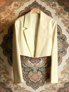 Women Lightweight Blazers - Kuning muda - View 6