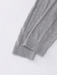 Cárdigan de punto ligero para mujer, de manga larga, informal y transpirable, para primavera/verano - Gris - Ver 4