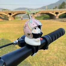 Adornos de bicicleta, figuritas de gatos pequeñas montadas en el coche, decoraciones para vehículos eléctricos y motocicletas, cascos de helicóptero de bambú, elec - 1 - Ver 5