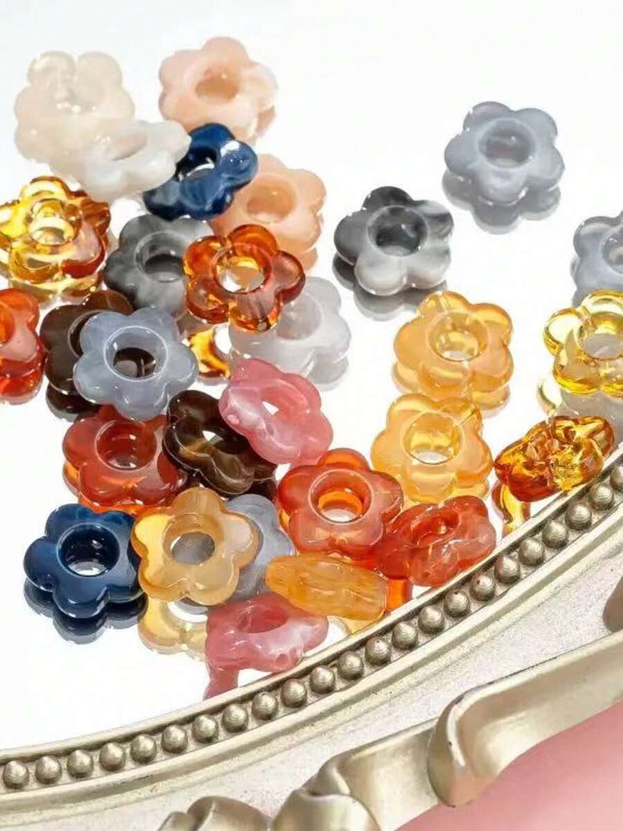 200/50 hạt acrylic hình hoa, với nhiều kiểu phối màu khác nhau, rất thích hợp để làm khuyên tai DIY và các đồ trang sức khác. - Màu sắc hỗn hợp - Xem 1
