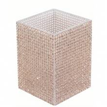 Acrylic Fully Rhinestoned Pen Holder & Makeup Brush Organizer, Luxury Sparkling Desktop Decor, Vanity Desk Pen Holder & Storage Solution - Multicolor - View 8