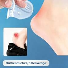 1 đôi miếng lót gót chân bằng gel trong suốt, thích hợp cho giày cao gót và giày rộng, giúp ngăn ngừa ma sát ở gót chân. - Trong sáng - Xem 2