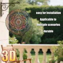 1 pieza Patrón geométrico colorido 3D, 10in*10in con gancho giratorio, 360° Decoración artística dinámica colgante de metal resistente de doble cara para DIY creativo (Colgante no incluido), Estilo aleatorio - A - Ver 7