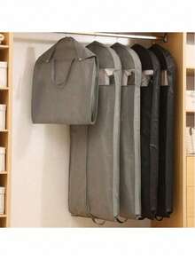 1/2pcs Travel Garment Protector Set Dust Cover Bag Hanging Long Garment Bag For Dresses Wardrobe Hanging Dress Dust Bag Household Clothes Dust Cover Thickened Down Jacket Storage Bag - Multicolor - View 2