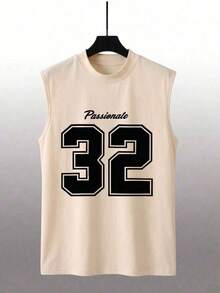 Short-Sleeved T-Shirt With A Round Neck And Simple Design - Khaki - View 2