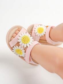 Cute Open Toe Sandals Suitable For Girls & Toddlers, Breathable Lightweight Non-Slip For Indoor & Outdoor Wear, Spring/Summer - Pink - View 9