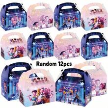 DOBBLE Caja de regalo para fiesta - Incluye 24 piezas/12 piezas de cajas de regalos con purpurina de colores aleatorios con asa, dulces con temática, aperitivos, bolsas de regalo pequeñas para Halloween, Navidad, cumpleaños - Multicolor - Ver 14