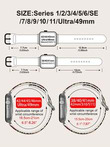 1件豹紋紅櫻桃圖案軟矽膠彈性透氣舒適手環替換錶帶，適用於Apple Watch 38mm、40mm、41mm、42mm、44mm、45mm、46mm、49mm，中性時尚性感軟矽膠運動錶帶，兼容 Series 11 Ultra3 SE3 Ultra2 S11 S10 SE2 9 8 7 SE 6 5 4 3 2 1 - 彩色 - 查看 6