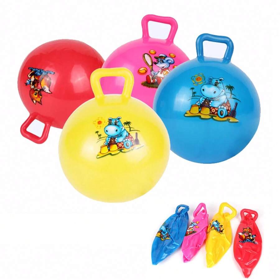 Bouncyhopper para niños, mango inflable, caballo que rebota, juguete divertido para aliviar el estrés, regalo, pelota que rebota de dibujos animados, juguetes para piscina y playa﻿ - 1 unidad de color aleatorio - Ver 1