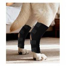 1 Pasang Penyangga Rehabilitasi Kaki Anjing Profesional, Lengan Penopang Sendi yang Dapat Diatur untuk Kaki Depan dan Belakang, Alat Perawatan Luka Pelindung untuk Anjing - Hitam - View 6