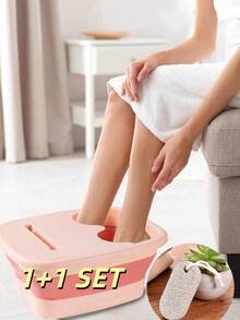 1pc Foldable Foot Spa Basin, Folding Foot Bath Tool, Foot Massage Device, Thick Plastic Portable Foot Tub For Home & Dorm, Bathroom Accessory, Suitable For Home & Travel (Random Color & Style) - Multicolor - View 14