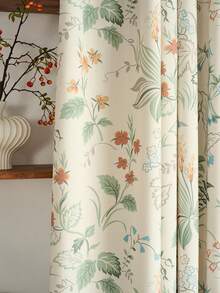 1pc New French Translucent Vintage Floral Sheer Curtain, Countryside Style Heat Insulation & UV Protection, Designer 3-In-1 Hanging For Villa, Balcony, Living Room, Bedroom, 230gsm - 1PC - View 6
