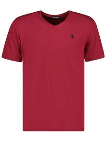 T8568 DEWBERRY Men V NECK T-SHIRT - Burgundy - View 4