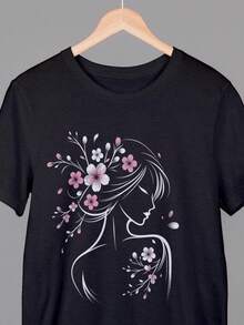 Dam-T-shirts - Svart - Visa 7