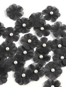 10/20/30 piezas de pétalos pequeños de tela con perlas falsas transparentes para accesorios DIY hechos a mano - Decoración versátil de flores artificiales para el hogar, bodas y compromisos - Se puede usar para tocados, guirnaldas de muñecas y accesorios de velo, contenedor no incluido - Multicolor - Ver 10