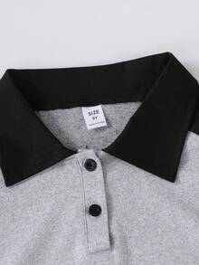Bộ áo polo phối họa tiết cưỡi ngựa dành cho nam thiếu niên, quần thể thao thường ngày cùng màu, trang phục mùa hè năng động dành cho học sinh. - Xám - Xem 3